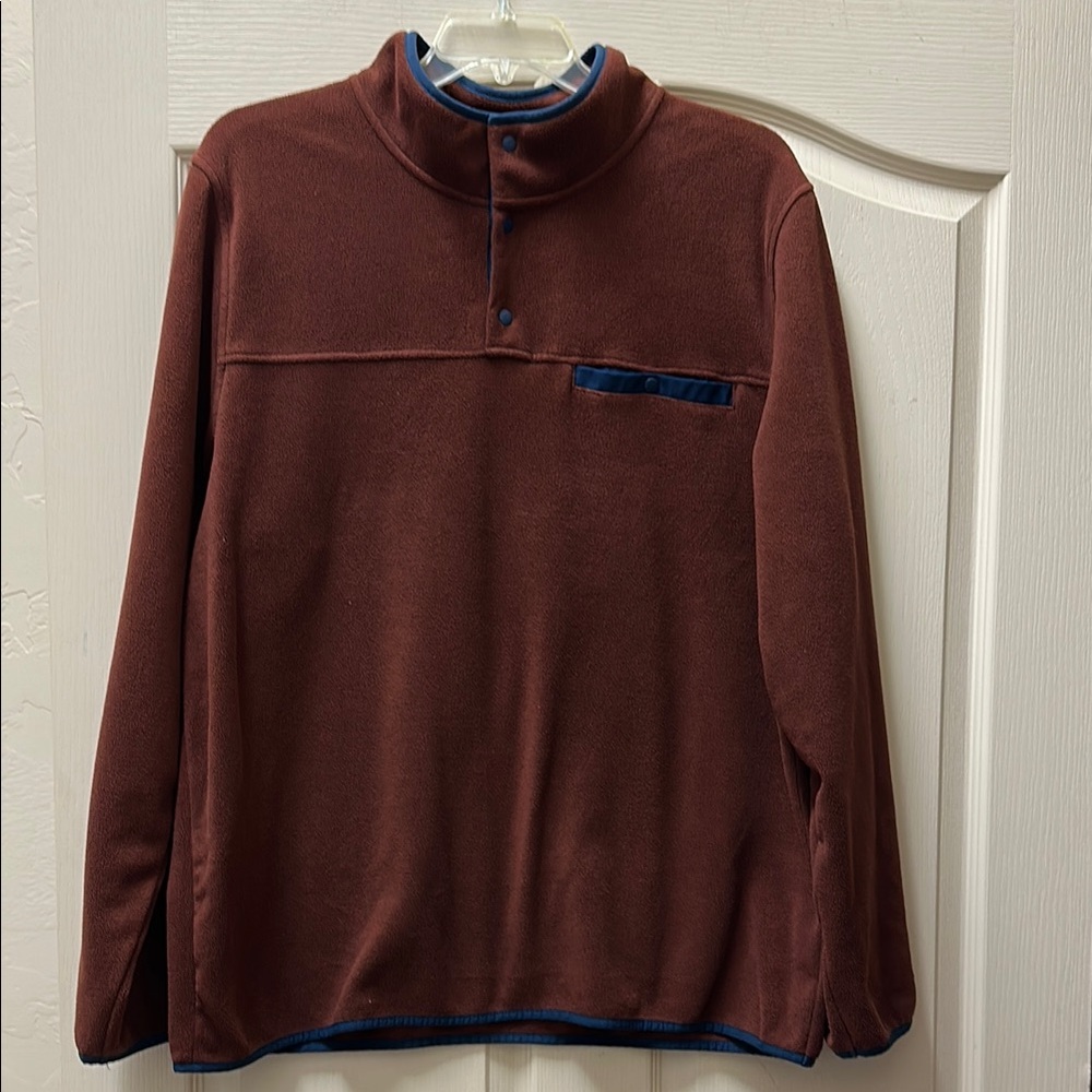 32 Degrees Brown Sweatshirt with Stand-Up Collar